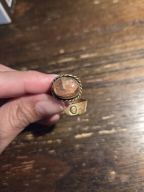 Handcrafted Brown Stone Adjustable Ring - Women Jewelry